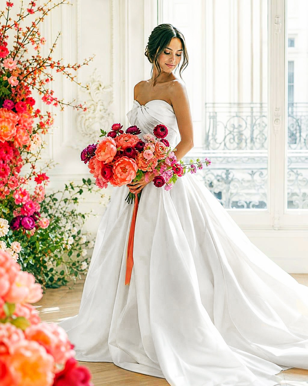 Portrait de mariée en lumière naturelle